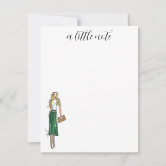Fashion illustration green dress cards
