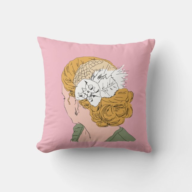 Fashion Illustration Hair Accessory Pillow (Front)