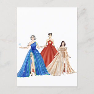 Fashion illustration postcard