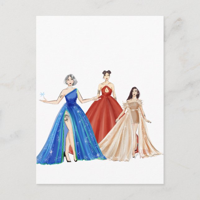 Fashion illustration postcard (Front)