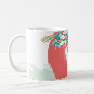 Fashion illustration with drawn pink flamingoflami coffee mug