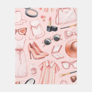 Fashion illustrations. Seamless pattern Fleece Blanket