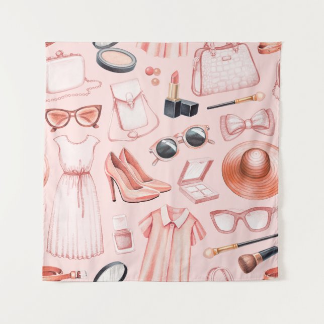 Fashion illustrations. Seamless pattern Tapestry (Front)