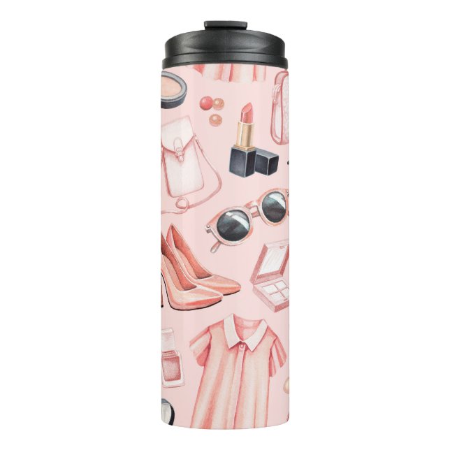 Fashion illustrations. Seamless pattern Thermal Tumbler (Front)