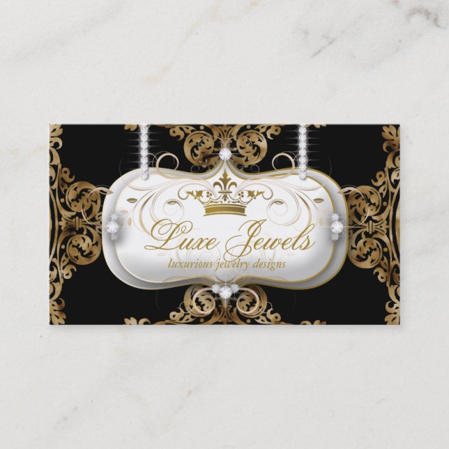 Fashion Jewellery Business Card Elegant Crown (Front)
