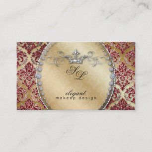 Fashion Jewellery Makeup Artist Damask Crown Cool Business Card