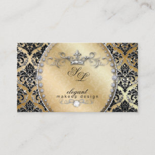Fashion Jewellery Makeup Artist Damask Crown Cool Business Card