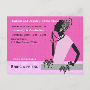 Fashion Jewellery Trunk Show Custom Woman Model Postcard