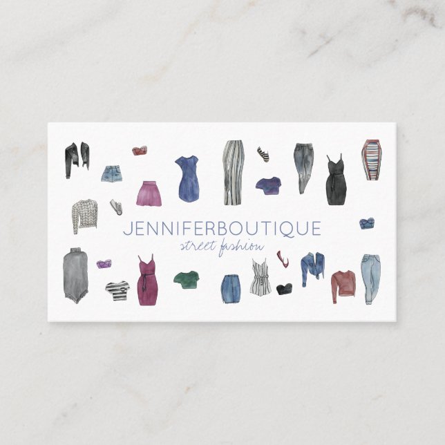 Fashion Laundry Stylist Sewing Tailor Clothing Business Card (Front)
