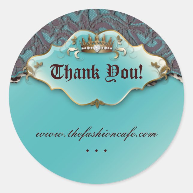 Fashion Leopard Sticker Jewellery Crown Teal (Front)