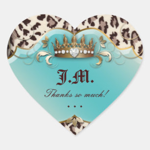 Fashion Leopard Sticker Jewellery Lace Gold Teal