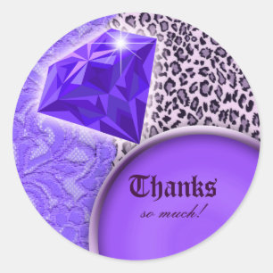 Fashion Leopard Sticker Jewellery Ring Lace Purple