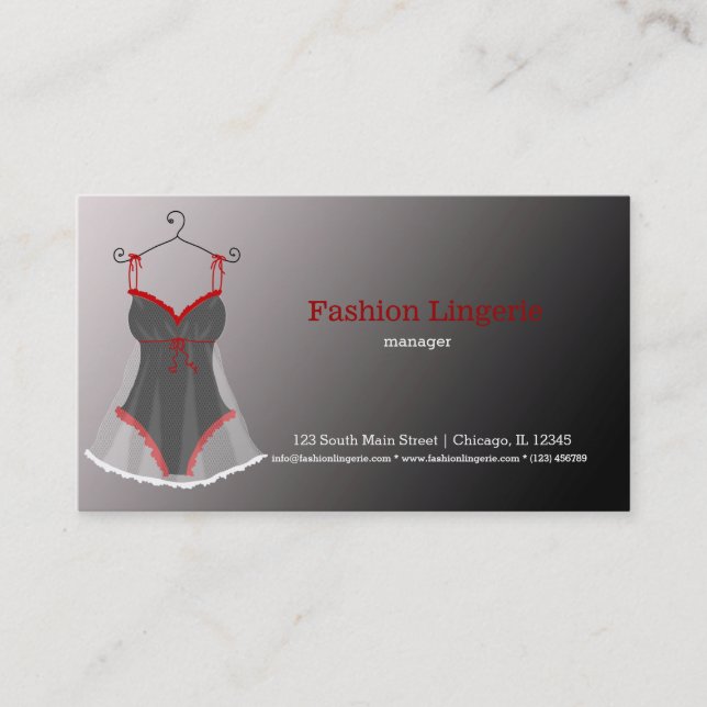 Fashion Lingerie Business Card (Front)