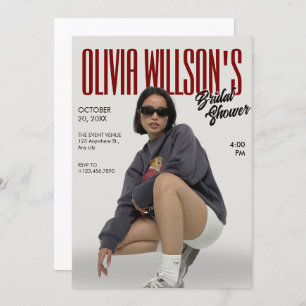 Fashion magazine photo bridal shower bachelorette invitation