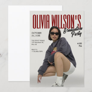 Fashion magazine photo graduation invitation