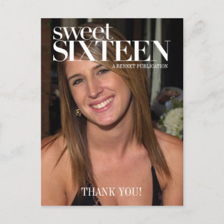 Fashion Magazine Photo Sweet Sixteen Party Thanks Postcard