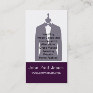 Fashion Mens Tux Grey Mannequin Stylist Business Card