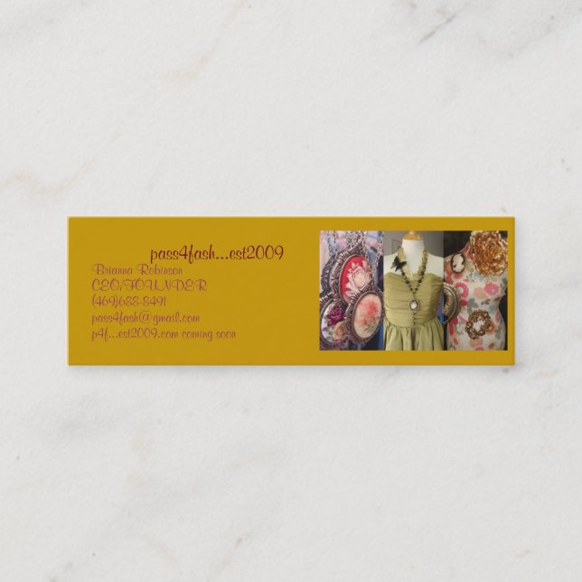 Fashion Mini Business Card (Front)