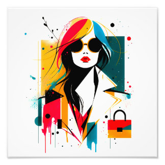 fashion minimalist style girl photo print