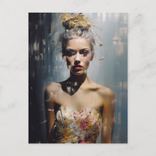  Fashion Model Blonde Woman Photography Postcard