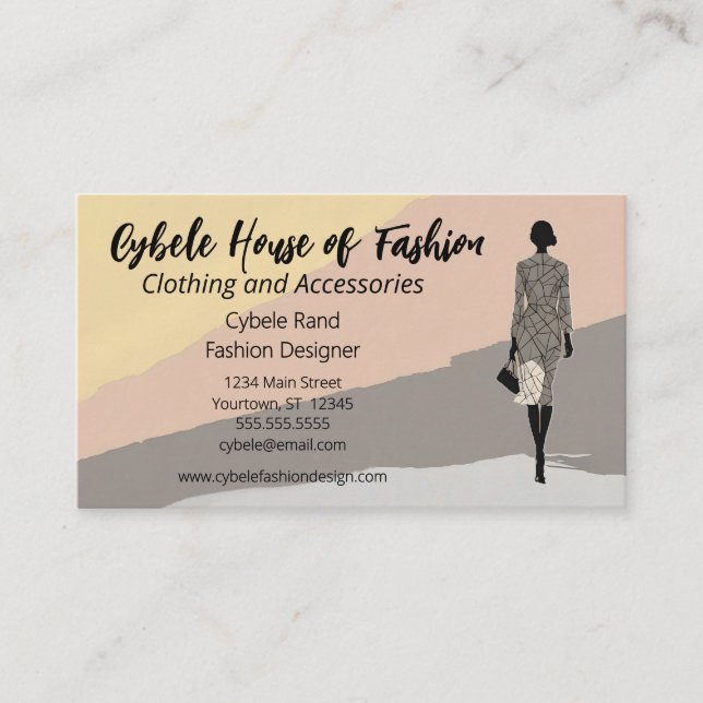 Fashion Model Clothing Fashion Style Business Card (Front)