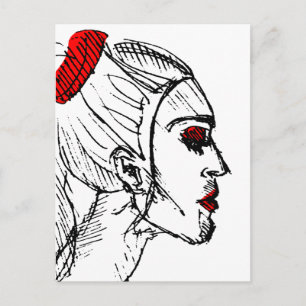 Fashion Model Sketch Postcard