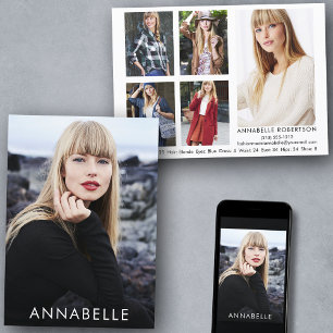 Fashion Modelling 6 Photos Modern Model Comp Card