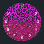 Fashion Modern Pink Purple Glitter Leopard Large Clock<br><div class="desc">Fashion Modern Pink Purple Glitter Leopard.                                           








leopard pink purple glitter, 
girls   cute  pop  girly, 
brightness  colourful   glamour, 
 metallic  light  shine   shiny, 
luxury  african  style  art, 
jaguar  safari  cheetah  wildlife, 
nature   animal  fur  pattern, 
skin  design  texture  print,  
illustration  wild  fashion shimmer, 
glitter leopard pink purple, </div>