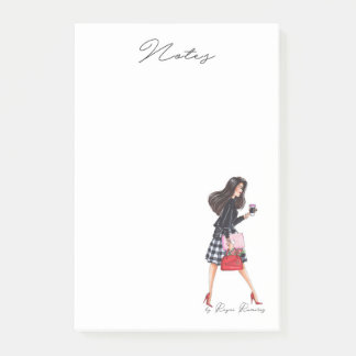 Fashion notepad girl boss- Fashion illustration