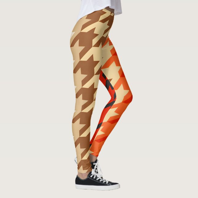 fashion orange geometric chic pattern leggings (Right)
