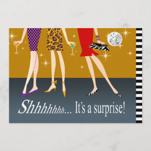 Fashion Party Girls Surprise Birthday Party Invitation