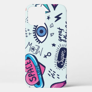 Fashion Patch: Pop Art Stickers. iPhone 12 Case