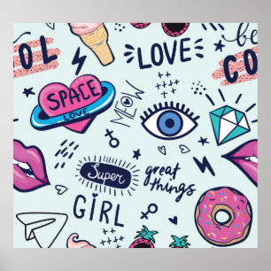 Fashion Patch: Pop Art Stickers. Poster