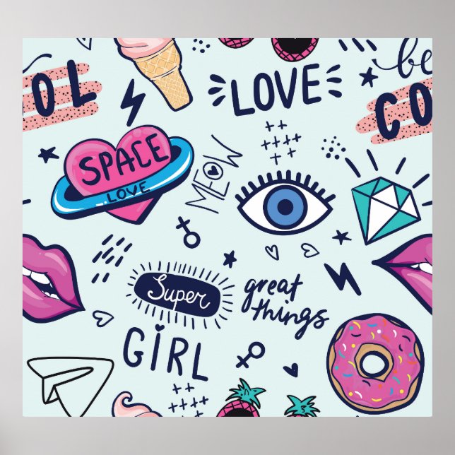 Fashion Patch: Pop Art Stickers. Poster (Front)