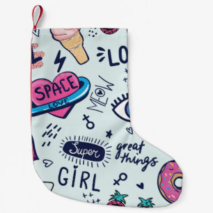 Fashion Patch: Pop Art Stickers. Small Christmas Stocking