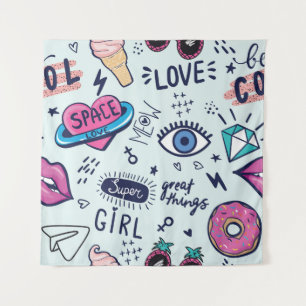 Fashion Patch: Pop Art Stickers. Tapestry