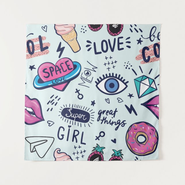 Fashion Patch: Pop Art Stickers. Tapestry (Front)