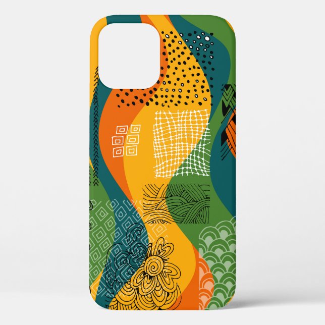 Fashion Patchwork: Undulating Abstract Art Case-Mate iPhone Case (Back)
