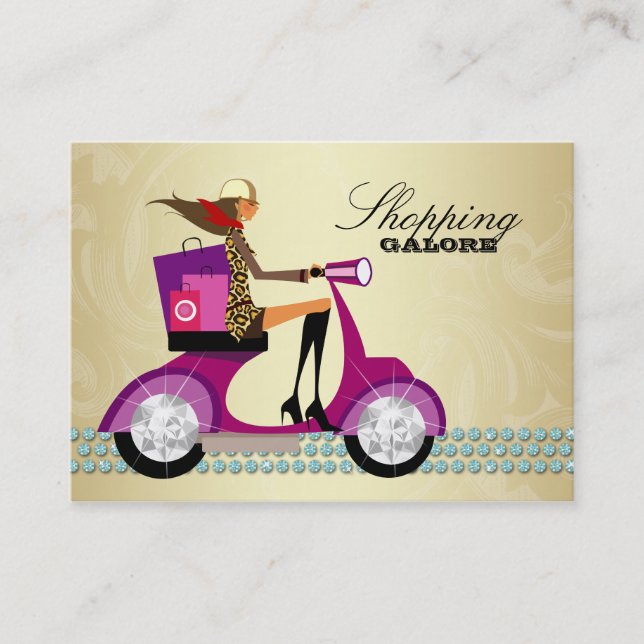 Fashion Personal Shopper Jewellery Blue Gold Business Card (Front)