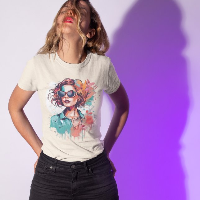 fashion pop art women's portrait T-Shirt (Creator Uploaded)