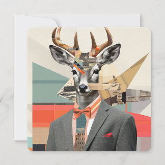 Fashion portrait of a deer holiday card