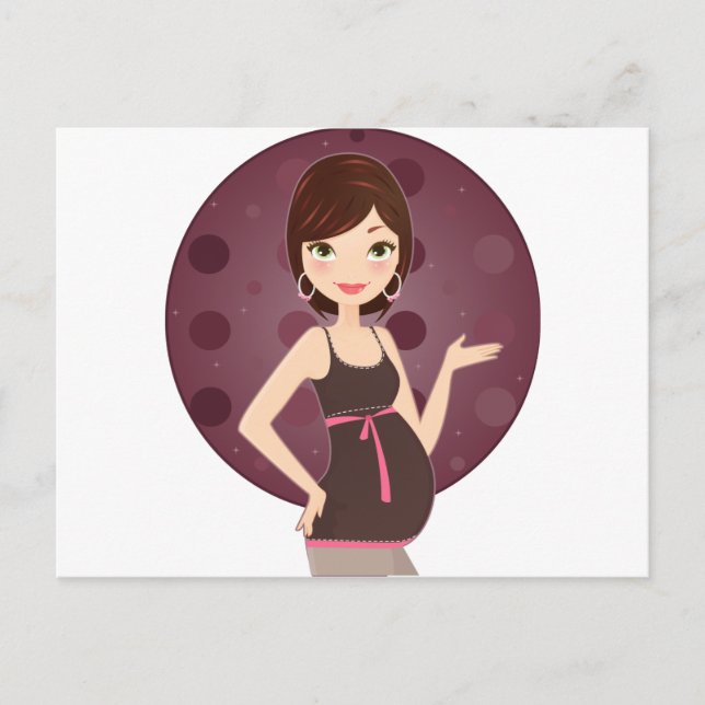 fashion pregnant announcement postcard (Front)