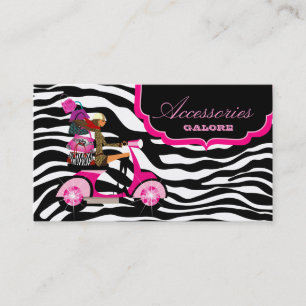 Fashion Purses Jewellery Hot Pink Black Zebra Business Card