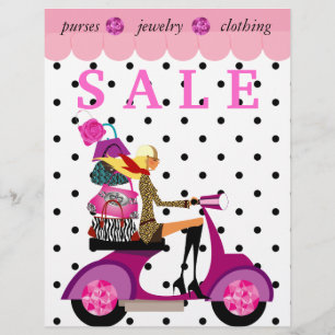 Fashion Retro Scooter Woman Purse Handbag Dots Flyer