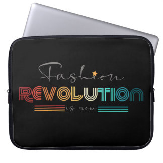 Fashion Revolution Retro Typographic Laptop Sleeve