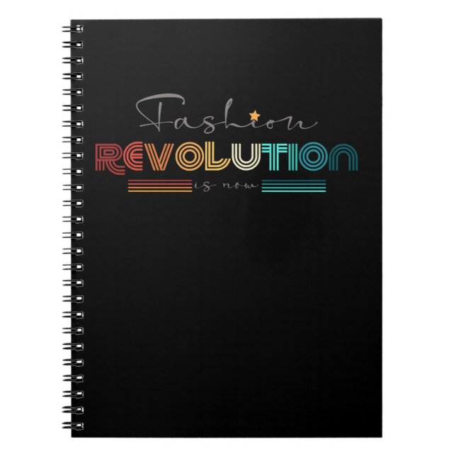 Fashion Revolution Retro Typographic Notebook (Front)
