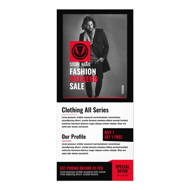 Fashion Sale - Red Rack Card (Front)