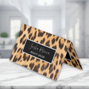 fashion salon beauty SPA stylist leopard print Business Card
