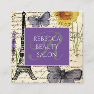 Fashion Salon SPA french eiffel tower Paris Square Business Card