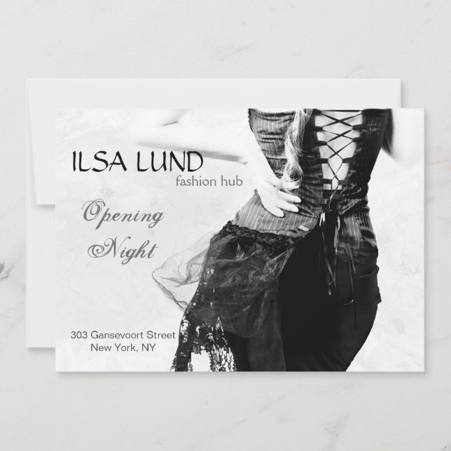 Fashion Shop Opening Night Invitation (Front)
